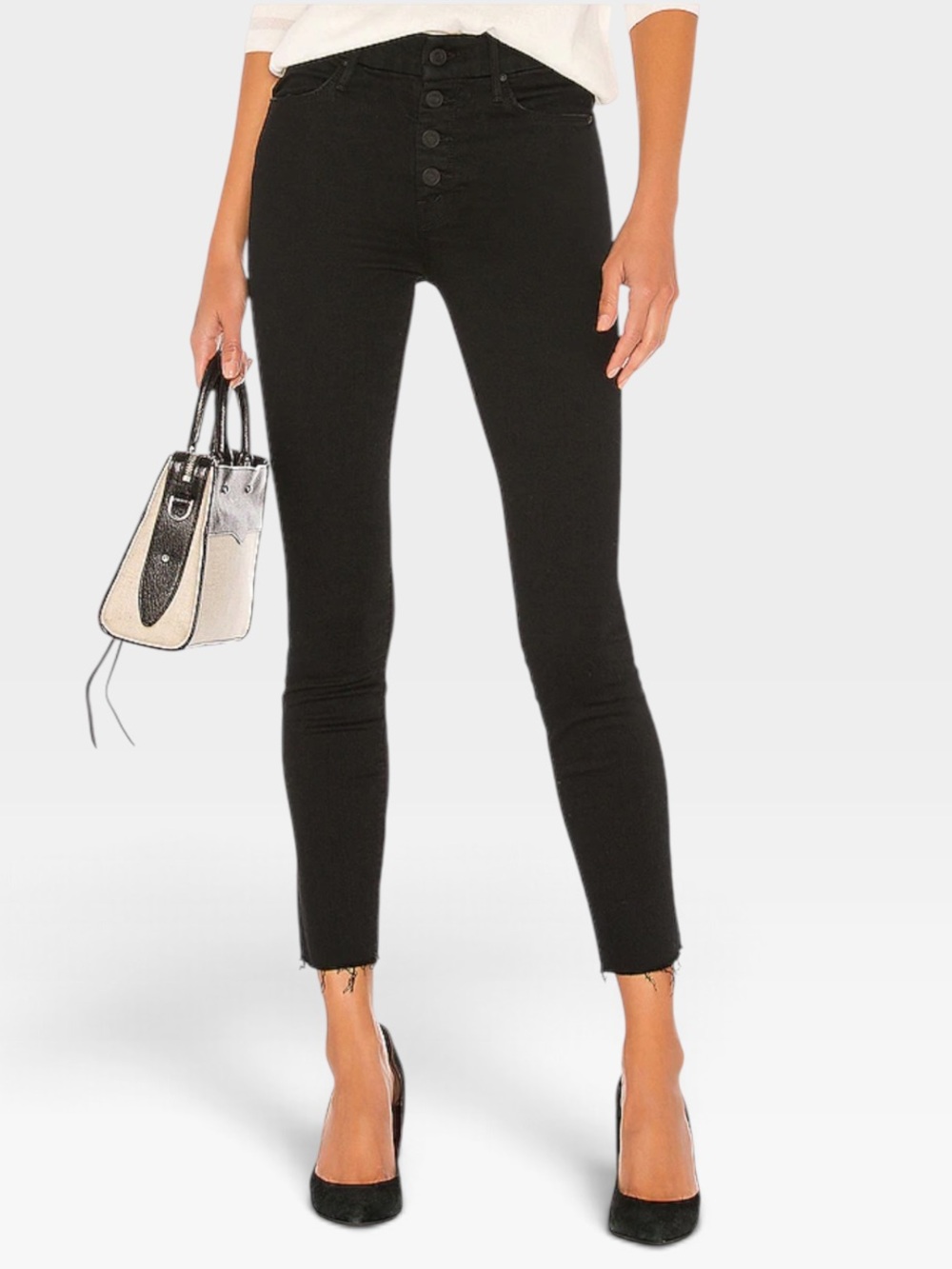 MOTHER The Pixie Dazzler Ankle Fray Jeans